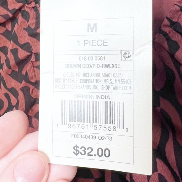 NWT A New Day Women's Ruched V Neck Long Sleeve Geometric Print Mini Dress - Picture 14 of 16